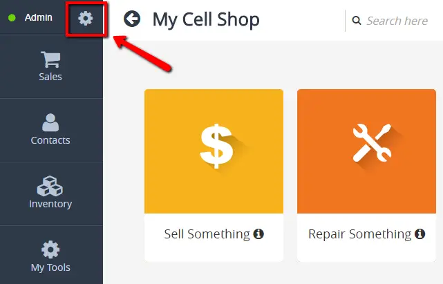 CellStore software settings icon