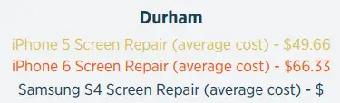 Durham repair prices vs Brampton and Toronto – screen replacement